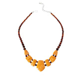 Jay king Sterling Silver Amber & Orange Spiny Reversible Necklace, 18"